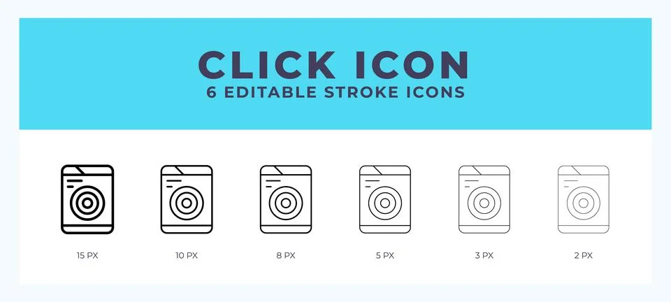 Click icon with different stroke. Editable stroke. Vector illustration. Stock Illustration