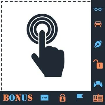 Click icon flat Stock Illustration