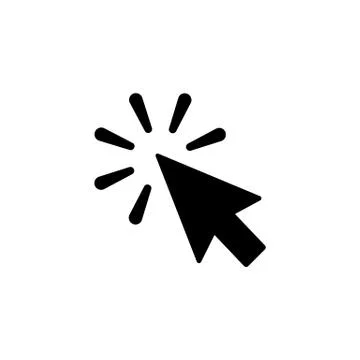 Click icon in flat style. Click symbol Stock-Illustration