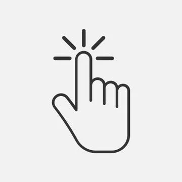 Click icon. Hand icon. isolated on background. Vector illustration. Stock Illustration