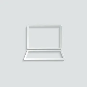 Click icon. laptop computer, notebook and cursor click icon. line style 스톡 일러스트