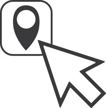 Click icon with map Stock Illustration