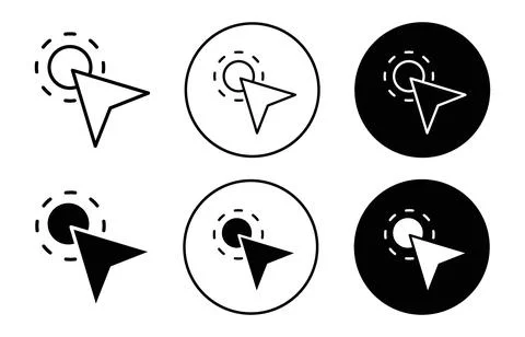 Click icon Outline flat Icon Stock Illustration