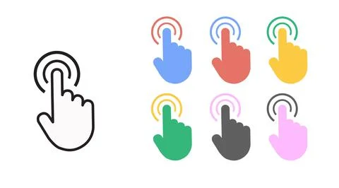 Click Icon Set. Stock Illustration