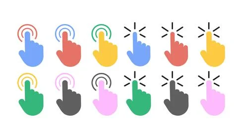 Click Icon Set. Illustrazione stock