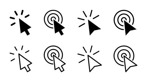 Click icon set. pointer arrow icon. cursor icon vector 스톡 일러스트