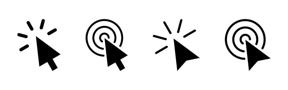 Click icon set. pointer arrow icon. cursor icon vector Stock Illustration