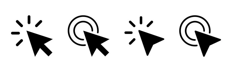 Click icon set. pointer arrow icon. cursor icon vector 스톡 일러스트
