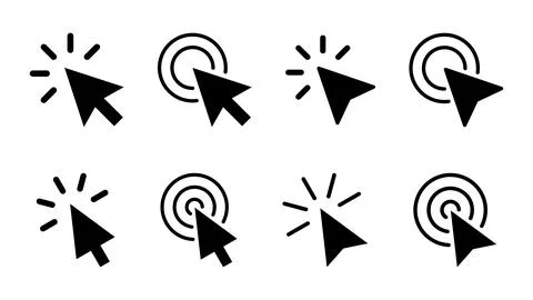 Click icon set. pointer arrow icon. cursor icon vector Stock Illustration