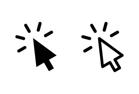 Click icon set. pointer arrow icon. cursor icon vector 스톡 일러스트