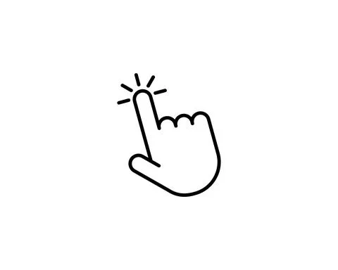 Click icon stock vector illustration flat design . Finger click outline icon Stock Illustration