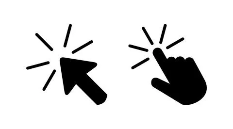 Click icon vector. cursor icon vector. pointer sign イラスト素材