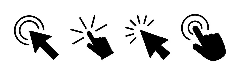 Click icon vector. cursor icon vector. pointer sign 스톡 일러스트