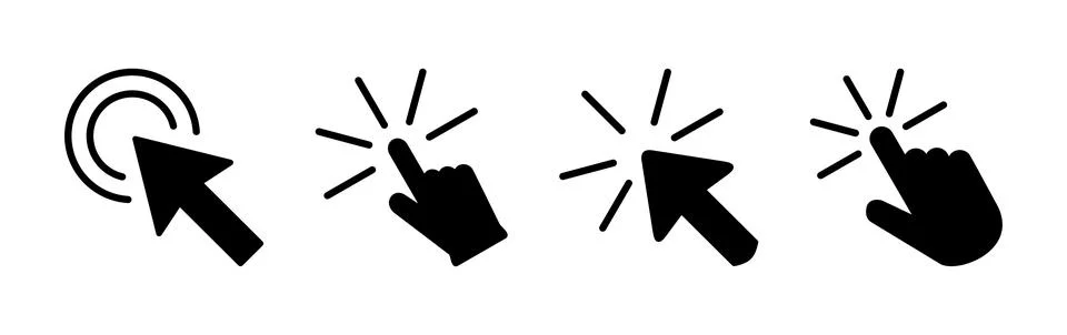 Click icon vector. cursor icon vector. pointer sign 스톡 일러스트