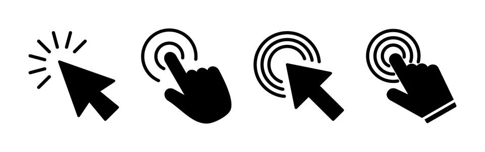 Click icon vector. cursor icon vector. pointer sign Illustrazione stock