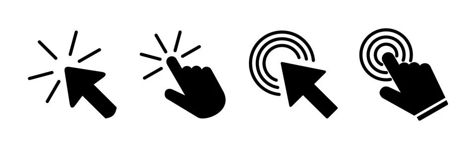 Click icon vector. cursor icon vector. pointer sign 스톡 일러스트