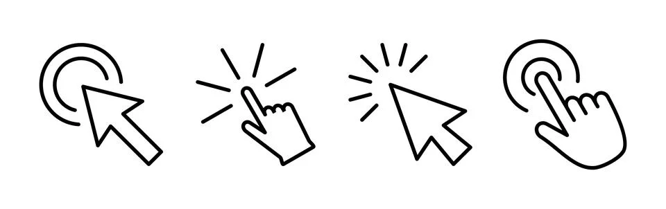 Click icon vector. cursor icon vector. pointer sign 스톡 일러스트