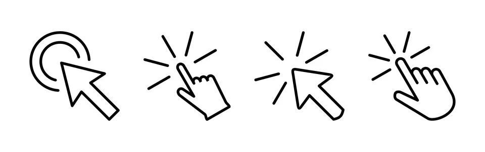 Click icon vector. cursor icon vector. pointer sign Stock Illustration