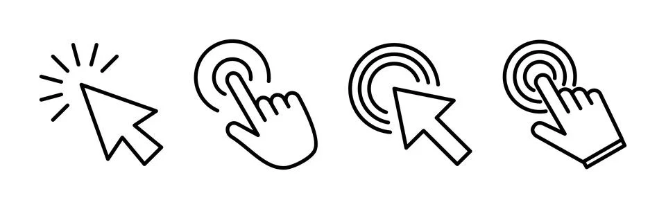 Click icon vector. cursor icon vector. pointer sign Stock Illustration