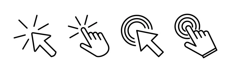 Click icon vector. cursor icon vector. pointer sign 스톡 일러스트