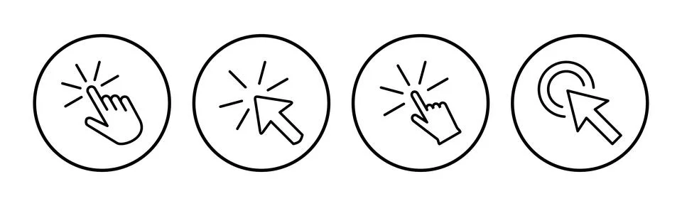 Click icon vector. cursor icon vector. pointer sign 스톡 일러스트