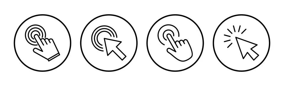 Click icon vector. cursor icon vector. pointer sign Illustrazione stock