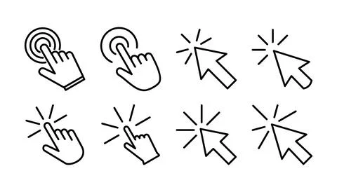 Click icon vector. cursor icon vector. pointer sign Illustrazione stock