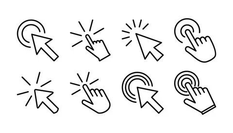 Click icon vector. cursor icon vector. pointer sign Illustrazione stock