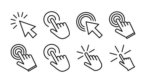 Click icon vector. cursor icon vector. pointer sign 스톡 일러스트