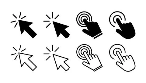 Click icon vector. cursor icon vector. pointer sign Illustrazione stock