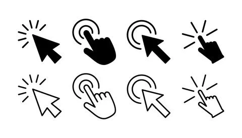 Click icon vector. cursor icon vector. pointer sign 스톡 일러스트