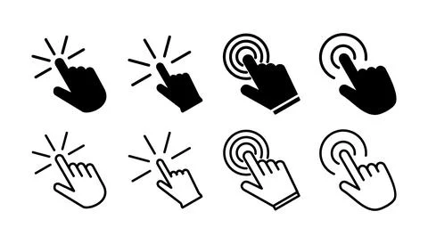 Click icon vector. cursor icon vector. pointer sign Illustrazione stock