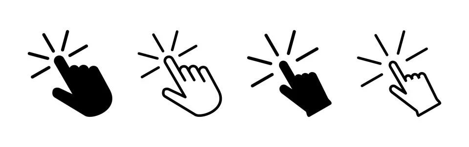 Click icon vector. cursor icon vector. pointer sign Illustrazione stock