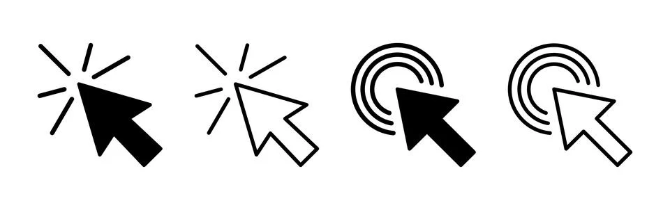 Click icon vector. cursor icon vector. pointer sign Illustrazione stock