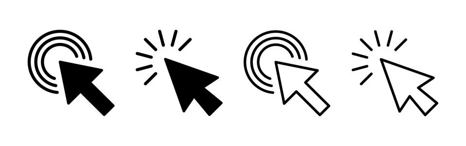 Click icon vector. cursor icon vector. pointer sign Stock Illustration