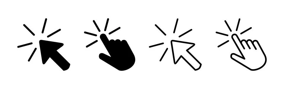 Click icon vector. cursor icon vector. pointer sign Illustrazione stock