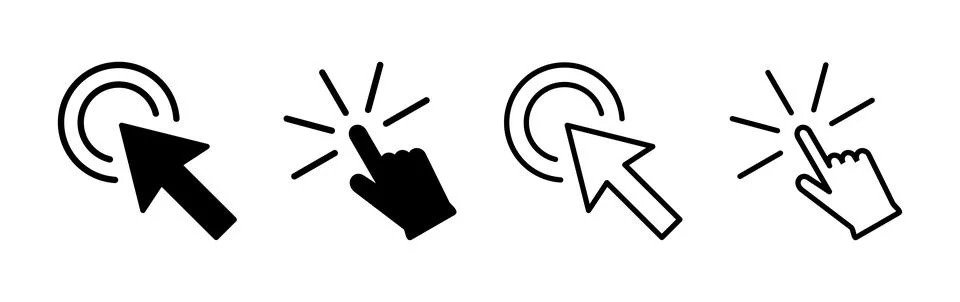 Click icon vector. cursor icon vector. pointer sign Illustrazione stock