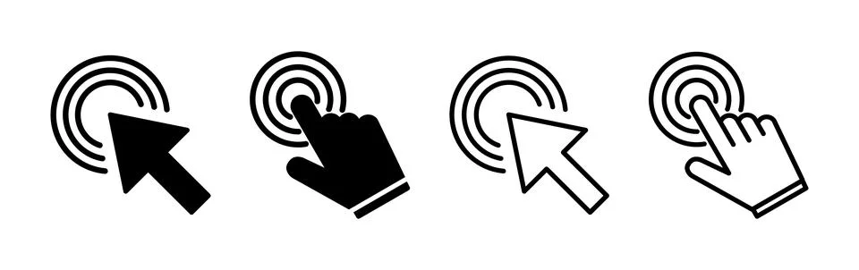 Click icon vector. cursor icon vector. pointer sign Illustrazione stock