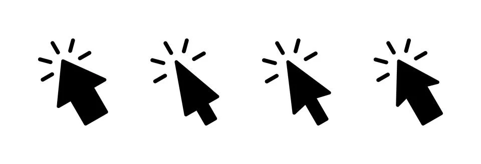 Click icon vector illustration. pointer arrow sign and symbol. cursor icon Stock Illustration