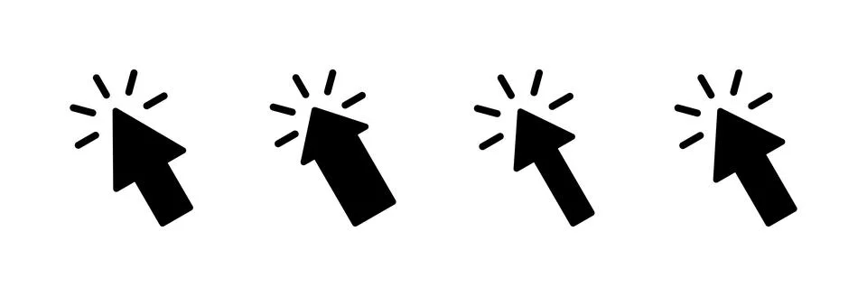 Click icon vector illustration. pointer arrow sign and symbol. cursor icon Illustrazione stock