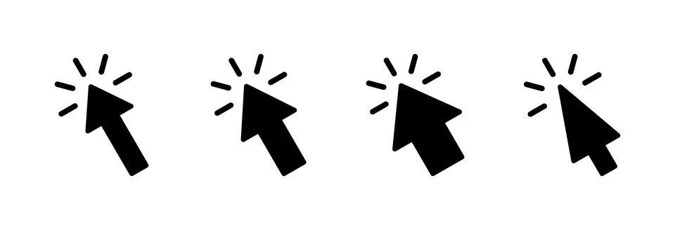 Click icon vector illustration. pointer arrow sign and symbol. cursor icon Illustrazione stock