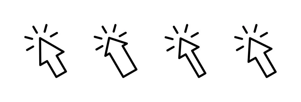 Click icon vector illustration. pointer arrow sign and symbol. cursor icon 스톡 일러스트
