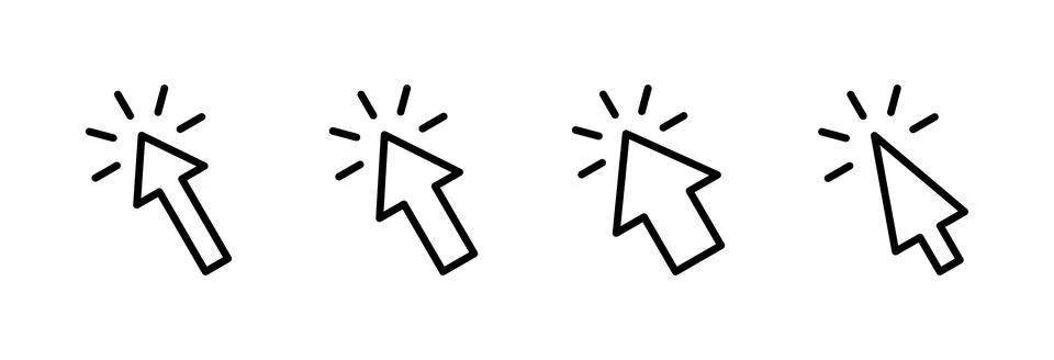 Click icon vector illustration. pointer arrow sign and symbol. cursor icon Stock Illustration