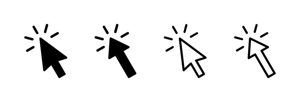 Click icon vector illustration. pointer arrow sign and symbol. cursor icon 스톡 일러스트