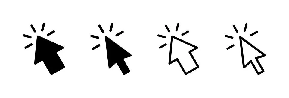 Click icon vector illustration. pointer arrow sign and symbol. cursor icon Illustrazione stock