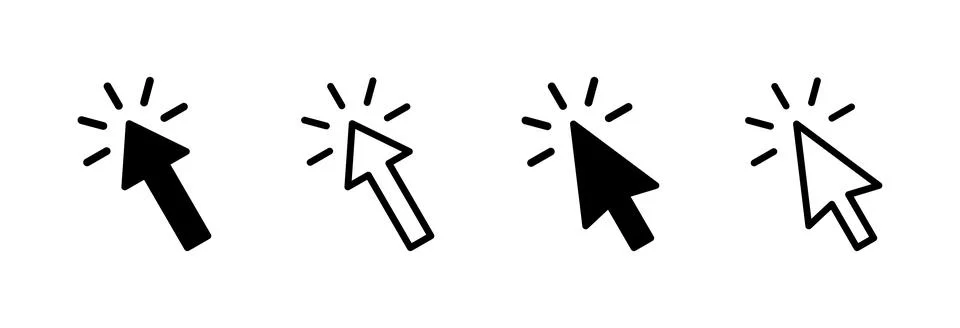 Click icon vector illustration. pointer arrow sign and symbol. cursor icon Illustrazione stock