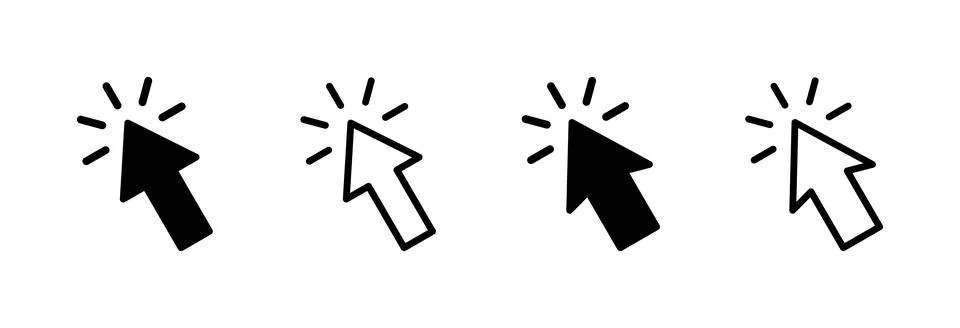 Click icon vector illustration. pointer arrow sign and symbol. cursor icon Illustrazione stock