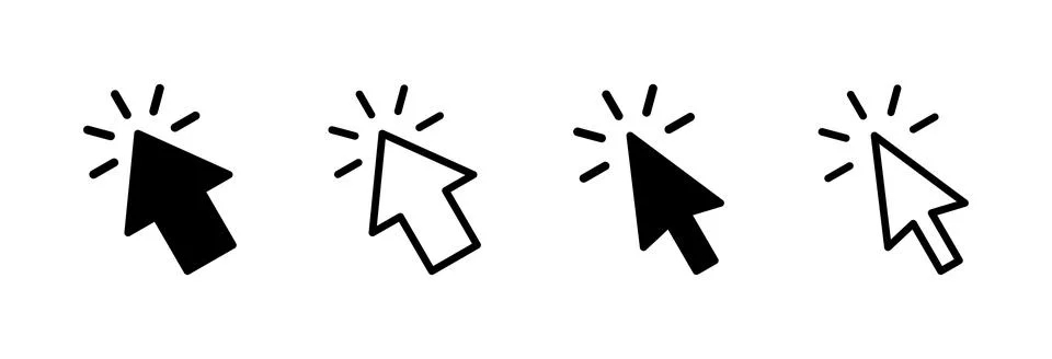 Click icon vector illustration. pointer arrow sign and symbol. cursor icon Illustrazione stock