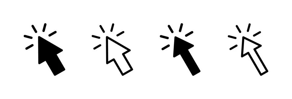 Click icon vector illustration. pointer arrow sign and symbol. cursor icon Stock Illustration