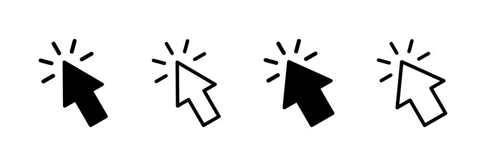 Click icon vector illustration. pointer arrow sign and symbol. cursor icon Illustrazione stock